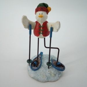 Russ Merrily We Tweet Along White Snowbird in Snowshoes 5+ inches Tall Figurine